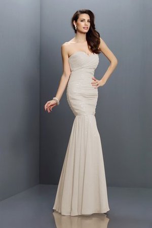Chiffon Plissiertes Bodenlanges Brautjungfernkleid mit Herz-Ausschnitt mit Empire Taille - Bild 16