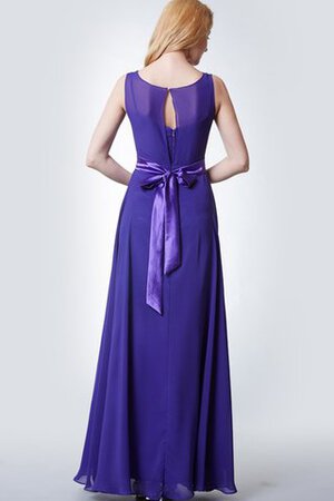 Robe demoiselle d'honneur ligne a ruché avec ruban ceinture col en bateau - Photo 4
