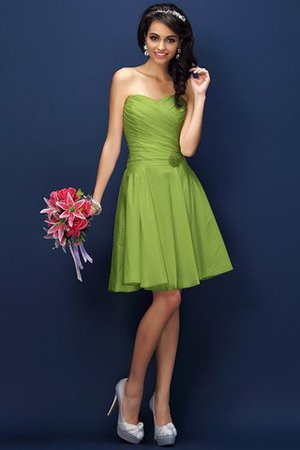 Robe demoiselle d'honneur bref naturel plissé au drapée textile taffetas - Photo 14