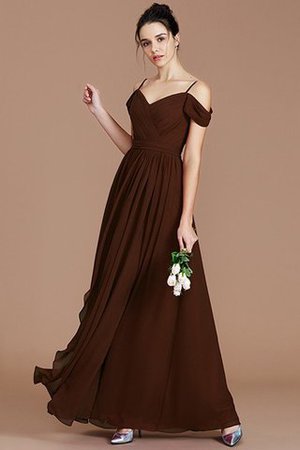 Prinzessin Chiffon Ärmelloses Schulterfreier Ausschnitt Bodenlanges Brautjungfernkleid - Bild 13