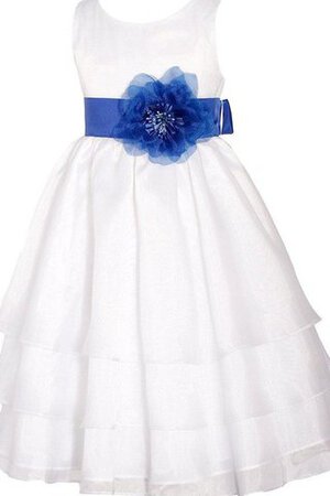 Abito da Cerimonia Bambini A Terra Cerniera alta vita con Fiocco in Tulle A-Line - Foto 3