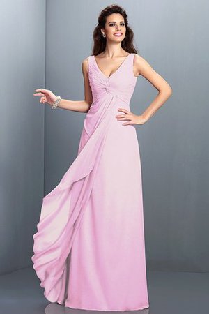 Robe demoiselle d'honneur longue plissage ligne a avec chiffon grandes bretelles - Photo 22