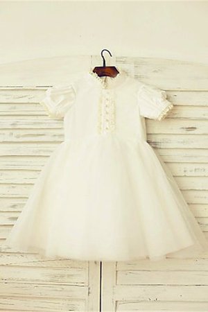 Robe de cortège enfant naturel de princesse avec zip a-ligne textile en tulle - Photo 2