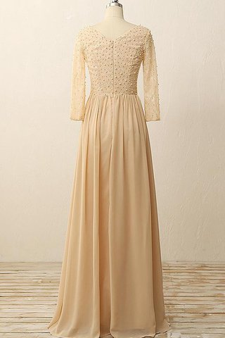 Robe demoiselle d'honneur naturel avec zip a-ligne longueur au ras du sol avec chiffon - Photo 2