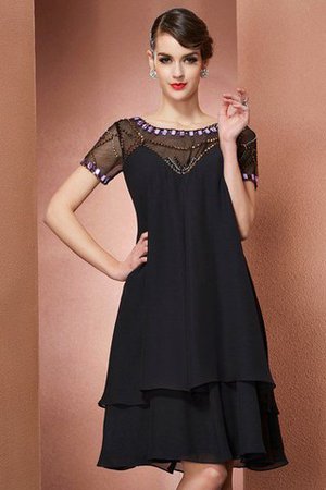 Normale Taille A-Linie Schaufel-Ausschnitt Prinzessin Knielanges Brautmutterkleid - Bild 1