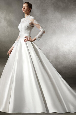 Robe de mariée de col haut avec manche longue de princesse gracieux fermeutre eclair - Photo 5