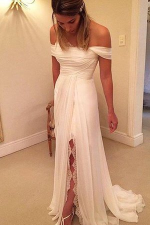 Sweep train A Linie Normale Taille Prinzessin Schulterfreier Ausschnitt Brautkleid - Bild 1