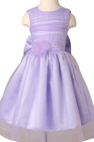 Robe de cortège enfant ligne a avec fleurs avec sans manches avec nœud - Photo 1