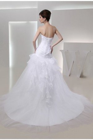 Abito da Sposa Sirena Senza Maniche Cuore Coda A Strascico Cappella Allacciato - Foto 2