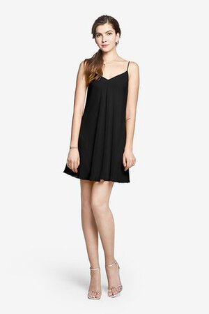Spaghetti Träger gerüschtes Chiffon kurzes Brautjungfernkleid - Bild 1