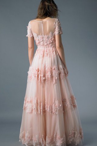 Spitze Reißverschluss kurze Ärmeln normale Taille Ballkleid mit Applike mit Bordüre - Bild 2