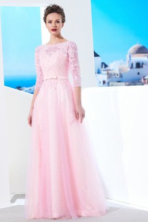 Robe de bal longue en tulle decoration en fleur ligne a de princesse - Photo 5