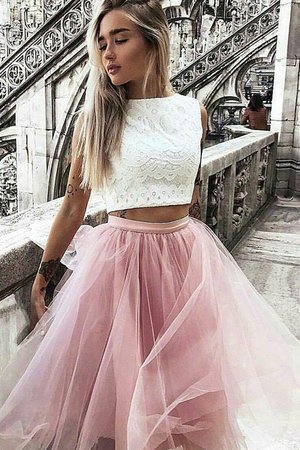 Abito homecoming in pizzo senza maniche due pezzi bello in tulle largo - Foto 1