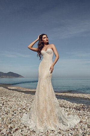 Robe de mariée delicat charmeuse en plage cordon de traîne courte - Photo 1