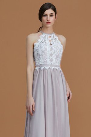 Prinzessin Ärmelloses Nackenband Chiffon Bodenlanges Brautjungfernkleid - Bild 4