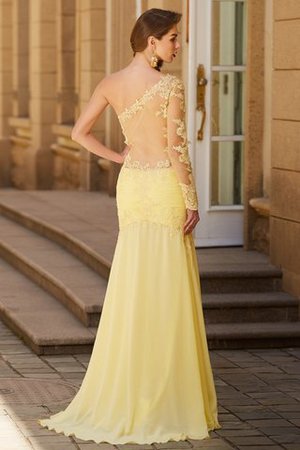 Enges Natürliche Taile Chiffon Langärmeliges Ein Träger Ballkleid - Bild 2