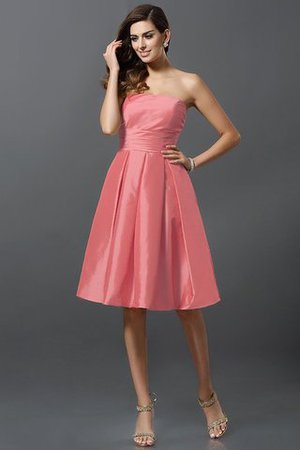 Robe demoiselle d'honneur courte naturel manche nulle a-ligne au niveau de genou - Photo 28
