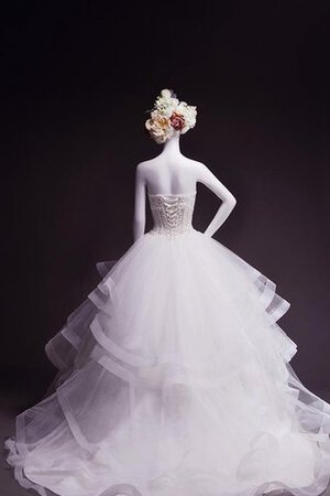 Satin Tüll Organza Paillette bodenlanges Brautkleid mit Jacke - Bild 3