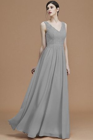 V-Ausschnitt Prinzessin Normale Taille Reißverschluss A Linie Brautjungfernkleid - Bild 33