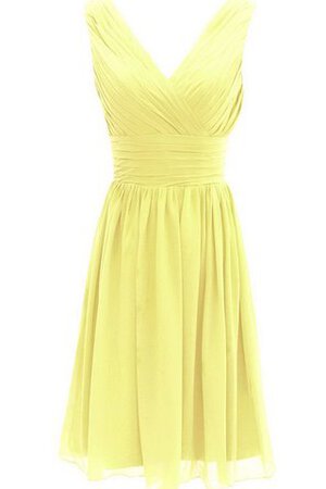Plissiertes gerüschtes a linie Chiffon kurzes Brautjungfernkleid - Bild 5