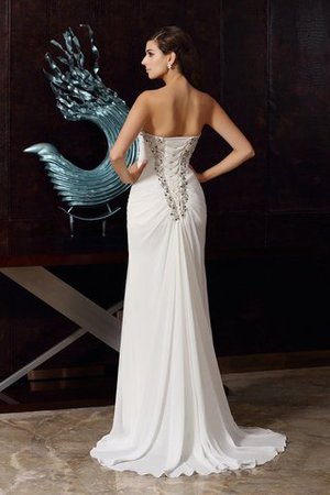 Sweep Train Perlenbesetztes Empire Taille Herz-Ausschnitt Abendkleid ohne Ärmeln - Bild 2