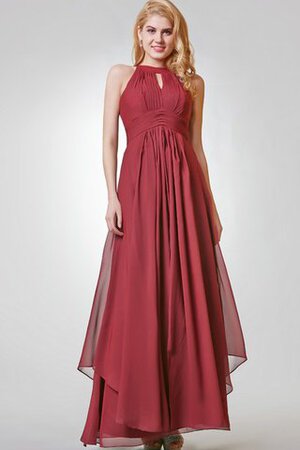 Empire Taille A-Line langes bodenlanges Abendkleid mit Plissierungen - Bild 1