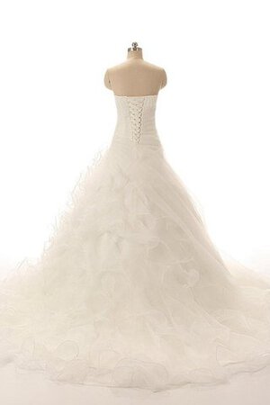 Vestido de Novia en Organza de Escote Corazón de Volantes Adorno de Cordón de Abalorio - Foto 3