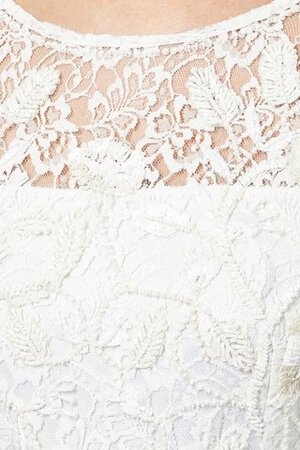 Etui plissiertes Schlüsselloch Rücken halbe Ärmeln Elegantes bodenlanges Brautkleid - Bild 3
