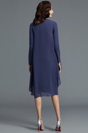 Chiffon Halbe Ärmeln Wadenlanges Knielanges Brautmutterkleid mit Jacke - Bild 2