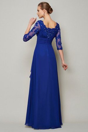 Robe mère de mariée longue a-ligne en 3/4 manche de princesse avec chiffon - Photo 2