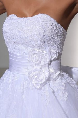 Normale Taille Reißverschluss Spitze bodenlanges Brautkleid mit Bordüre mit Gürtel - Bild 3