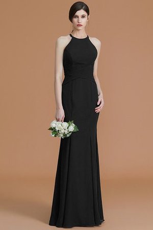 Gerüschtes Nackenband Ärmelloses Meerjungfrau Stil Bodenlanges Brautjungfernkleid - Bild 9