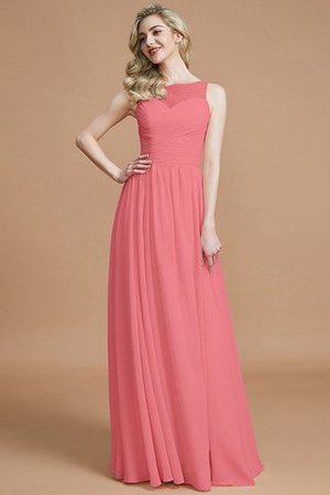 Robe demoiselle d'honneur de col bateau de princesse avec chiffon a-ligne ruché - Photo 34