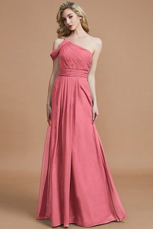 Robe demoiselle d'honneur naturel de princesse en chiffon jusqu'au sol a-ligne - Photo 32