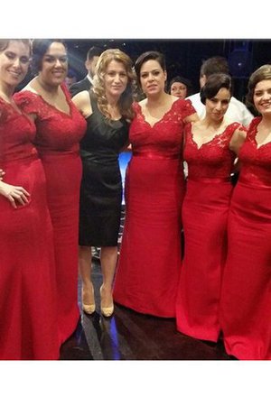 Satin Prinzessin Ärmelloses A Linie Normale Taille Brautjungfernkleid - Bild 1
