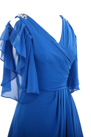 Abito da Cocktail conservatore Lungo Principessa Vintage in Chiffon Asimmetrici Oscillare - Foto 5