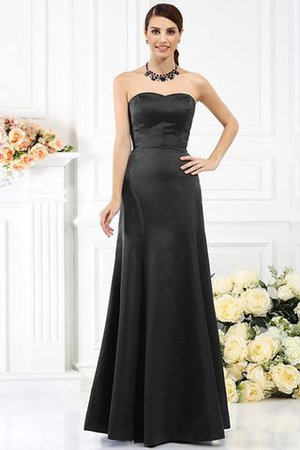 Robe demoiselle d'honneur longue de fourreau de bustier avec zip en satin - Photo 3
