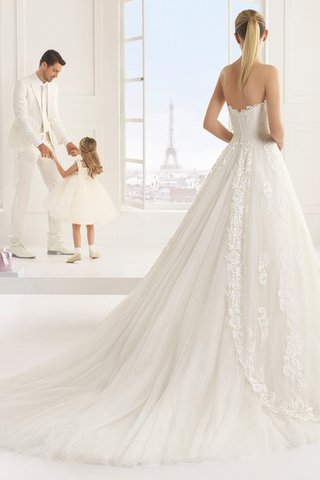 Robe de mariée moderne broder avec fleurs ligne a en tulle - Photo 2