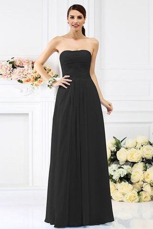 Abito da Damigella in Chiffon con Festone Cerniera Alta Vita A-Line - Foto 2