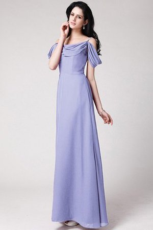 Ärmelloses Normale Taille Chiffon Bodenlanges Anständiges Brautjungfernkleid - Bild 17