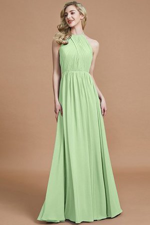 Robe demoiselle d'honneur naturel a-ligne manche nulle en chiffon de princesse - Photo 31