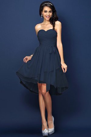 Robe demoiselle d'honneur plissé avec chiffon ligne a manche nulle de col en cœur - Photo 10