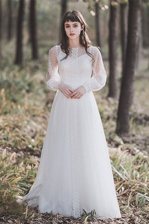 Robe de mariée ligne a parfait longueur au ras du sol modeste naturel - Photo 2