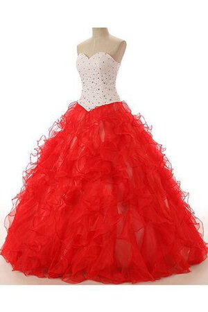 Vestido de Quinceañeras de Corte Evasé en Satén y Organza de Largo de Apliques - Foto 2