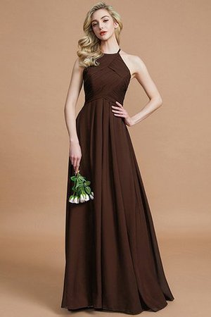 Natürliche Taile Prinzessin Reißverschluss Gerüschtes Bodenlanges Brautjungfernkleid - Bild 11