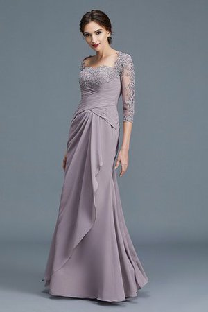 Chiffon Normale Taille Enges Herz-Ausschnitt Brautmutterkleid mit Rüschen - Bild 4
