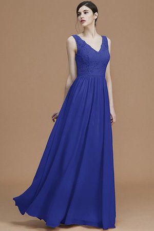 V-Ausschnitt Prinzessin Normale Taille Reißverschluss A Linie Brautjungfernkleid - Bild 31