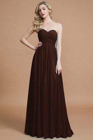 Robe demoiselle d'honneur naturel d'empire avec chiffon ruché jusqu'au sol - Photo 12