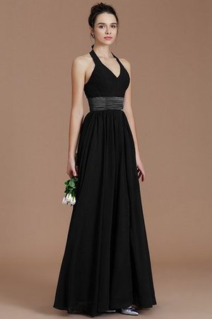 Normale Taille A-Line Ärmelloses Bodenlanges Brautjungfernkleid aus Chiffon - Bild 7