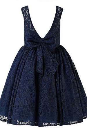 Natürliche Taile A Linie Prinzessin Ärmelloses Blumenmädchenkleid mit Bordüre - Bild 2